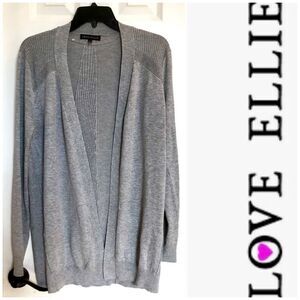 LOVE ELLIE - NWOT - L Sz L Lightweight Open Cardigan in Light Heather Gray